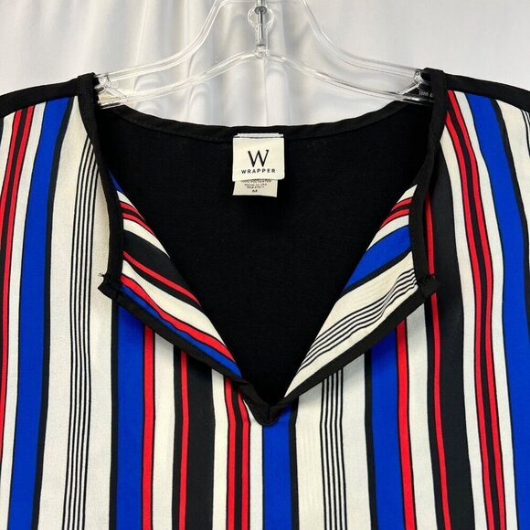 Wrapper Sleeveless Multicolored Striped Top Women’s Size Medium Lightweight New - Picture 3 of 9